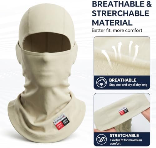 Fullsheild FR Balaclava CAT2 7oz Flame-Retardant Cotton Face Mask, NFPA2112