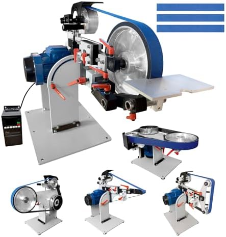 JLD 2 * 72-82Belt Grinder Sander, equipped with 2.2KW VFD, three sets of grinding heads, and 3 zirconia corundum sand belts (60 100 180) compatible with 2 * 72 sand belts