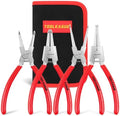 TOOLEAGUE 7" Snap Ring Pliers Set with Storage Bag, Circlip Pliers, 4 Pcs