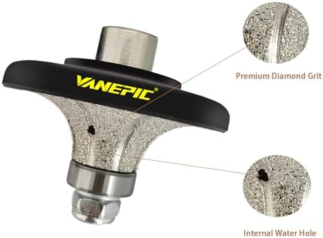 3/4 inch B20 Diamond Demi bullnose Half Bullnose Profile Wheel Diamond Hand Profiler Router Bit with 5/8-11 Thread for Grinder Polisher Granite Marble Concrete and Countertop Edge Shaping