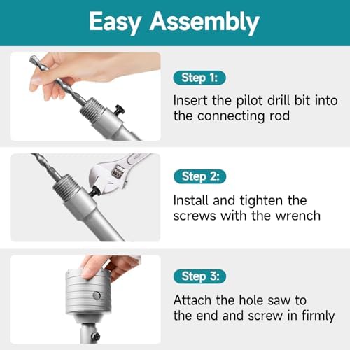 6Pcs Masonry Concrete Hole Saw Kit (40 65 80 100 120 mm)