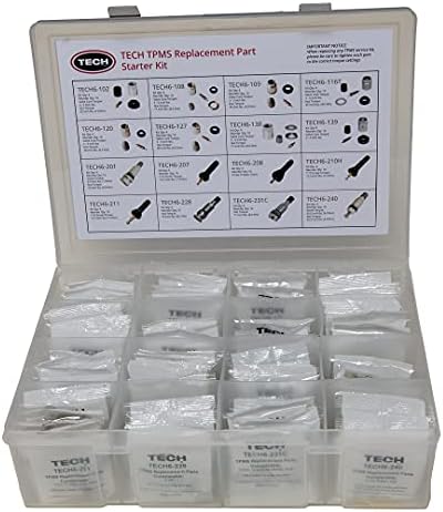TECH Tire Repairs TPMS Replacement Part Starter Kit (64 Pieces) - Covers Most Popular Vehicles