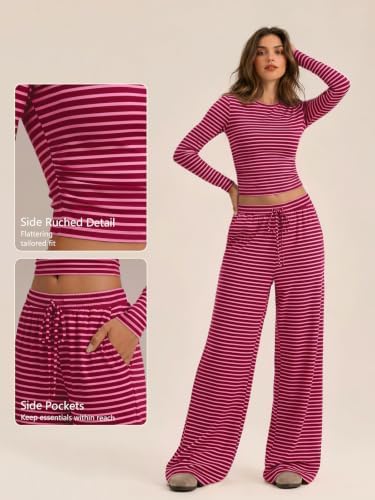 Trendy Queen Women's 2 Piece 2026 Fall Fashion Lounge Set with Pockets