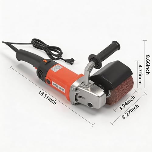 1400W Electric Surface Conditioning Tool, 8-Speed Variable Burnishing Polishing Machine w/2 Wire Drawing Wheels, Handheld Brush Grinder for Wood Metal Stainless Steel with Lock Switch