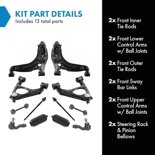 TRQ Front Steering & Suspension Kit Control Arm with Ball Joint Steering