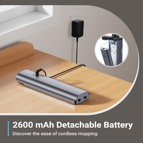 iDOO Cordless Electric Mop, Rechargeable Spin Mop with Water Spray & LED Headlight, Quiet Self Propelled Floor Cleaner, Lightweight Floor Scrubber for All Floors