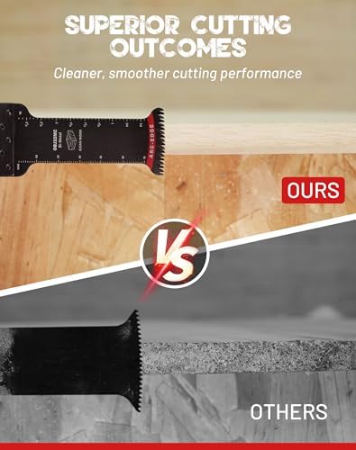 EZARC Bi-Metal Arc Edge Oscillating Tool Blade, 2-11/16" Extra-Long Japanese Teeth Oscillating Saw Blades for Clean Cuts in Hard Wood & Plastic, Universal Fit Multitool Blades, 5-Pack