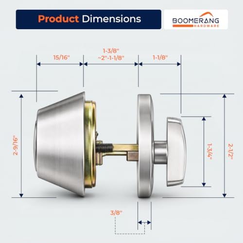 Boomerang DB7431 Heavy-Duty Designer Commercial Deadbolt Lock, 5-Pin