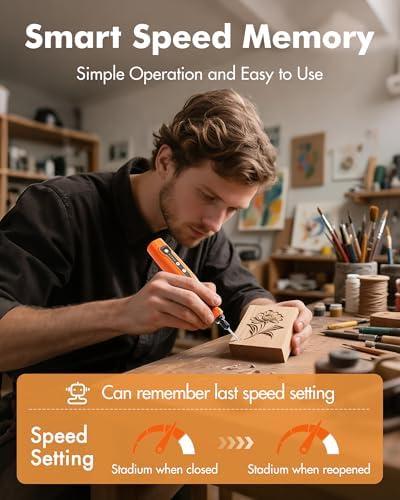 Cordless Mini Rotary Tool Set -5 Speed Multi-Purpose Rotary Tool Kit 5000-18000RPM 3.7V Rechargeable Engraving Pen with LED Light 64Pcs Accessories for DIY Craft Sanding Polishing Drilling Orange