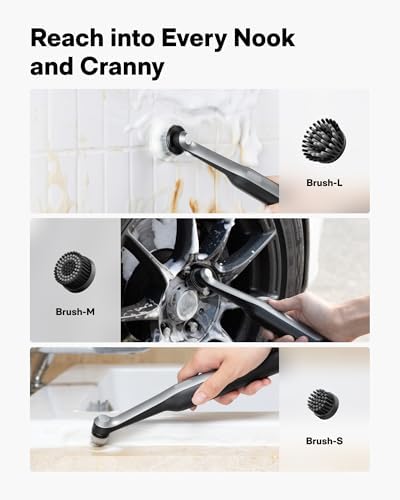HOTO Wand™ Grout Brush and Cordless Spin Scrubber