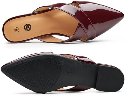 Rekayla Women's Mules Closed Pointed Toe Flats Backless Loafers Shoes for Women