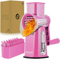 SUSTEAS Rotary Cheese Grater 5 Blades,Kitchen Mandoline Vegetable Slicer