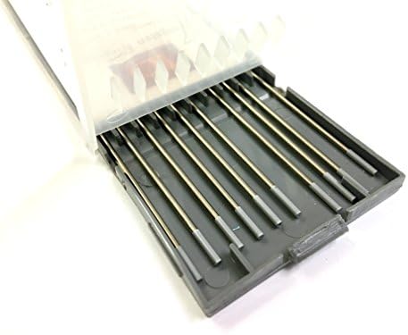 TIG Welding Tungsten Electrodes 2% Ceriated 1/16" x 7" 10-Pack (Grey, WC20)