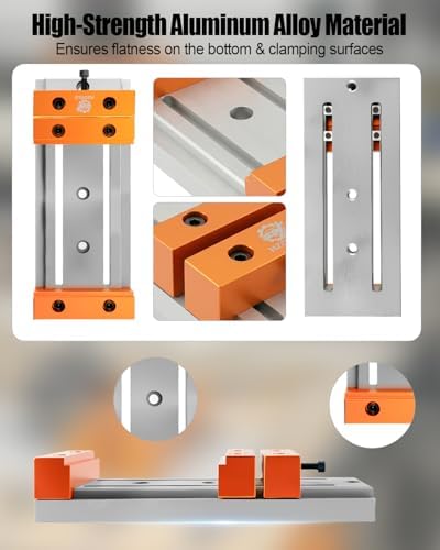 Mini Low Profile Bench Vise Fit for FoxAlien 3018 Masuter 3 Masuter Pro 3S XE-PRO WM-3020 Vasto CNC Engraving Machines, Aluminum Alloy Hold-Down Clamp