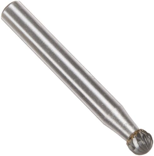 Drill America SD-1 Carbide Burr/Rotary File Ball-End Double Cut for Die Grinder 1/4" Dia. x 7/32" Cut Length with 1/4" Shank and 2" Overall Length, DUL Series