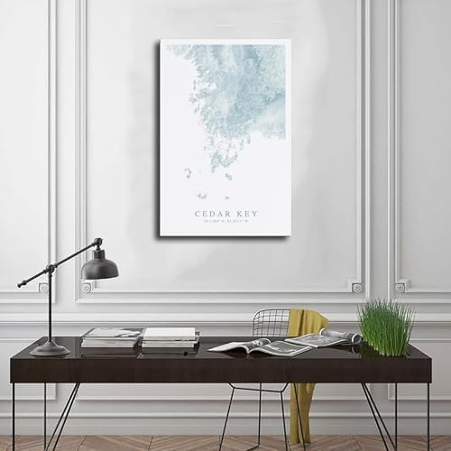 Cedar Key Map, of Florida, Beach Home, City map Scenery Landscape Living Room Canvas Bathroom Abstract Inspirational Framed Motivational Boho Kitchen Sign Travel Modern Cool Office Vintage Class