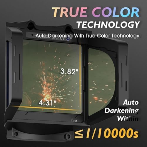 TOOLIOM Panoramic Auto-Darkening Welding Helmet for TIG/MIG/Cut/Grind