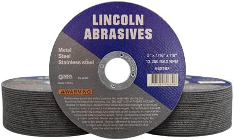 50 Pc 5" x 1/16" x 7/8" Cut-Off Wheels Lincoln Abrasives Metal & Stainless Steel