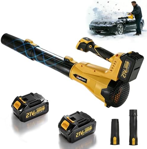 Leaf Blower Cordless - Cordless Handheld Leaf Blower with 21V 2 Rechargeable Batteries, Lightweight Electric Blower for Lawn, Yard, Garden, Patio, Leaves, Dust, Snow Cleaning, 750 CFM 260 MPH