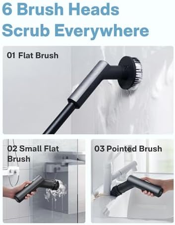 Hoto Electric Spin Scrubber Bundle with 1 Pcs Dome Replacement Brush Heads