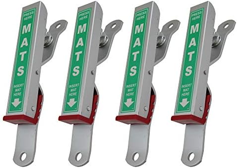 HI-TECH Car Wash Mat Clamps – Heavy-Duty Floor Mat Holders for Cleaning & Drying – Rust-Resistant Aluminum – Mountable – Holds All Mats – Green, 4 Pack