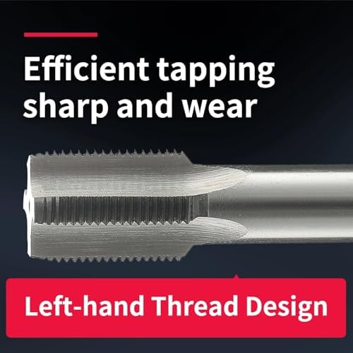 Left Hand Straight Flute Thread Tap Machine Tap HSS (High Speed Steel) Threading Tapping Repair Tools DRINYOUNG (8pcs：5/8-20 - 1"-18)