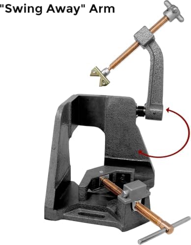 Strong Hand Tools 3-Axis Fixture Vise with Quick Acting Screw, Two Stand-Offs,"Swing Away" Arm with 4.75-Inch Miter Joint, 3.92-Inch T-Clearance, WAC45-SW