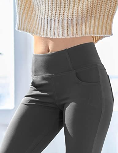VOOVEEYA Women's Bootcut Leggings - Bootleg Yoga Pants Flare with 4 Pockets