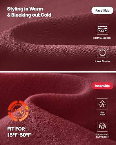 G4Free EverGoing Fleece Lined Wide Leg Pants for Women Dressy Work Casual