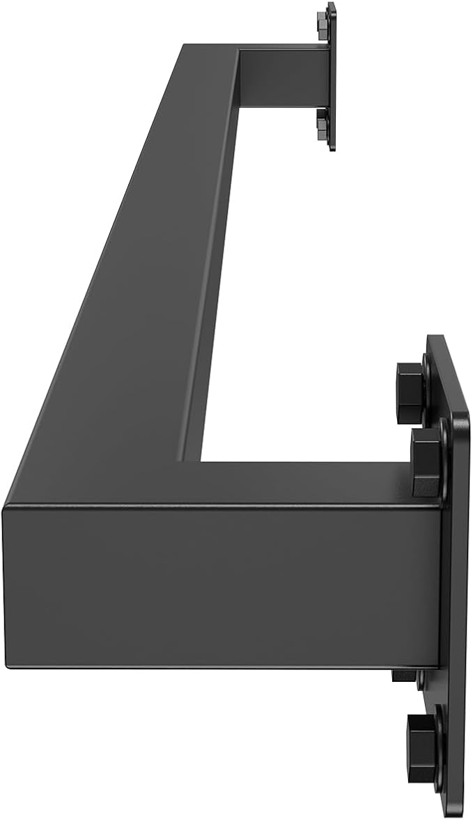 VEVOR Wall Mounted Stair Handrail, 3ft Black Iron Staircase Handrail Indoor, 250lbs Load Capacity, Industrial Railing Hand Rail for Steps, Square Tube for Loft Porch Deck, 2 Sections