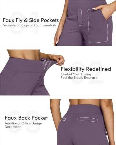 G4Free Yoga Pants for Women Wide Leg Pants with Pockets High Waisted