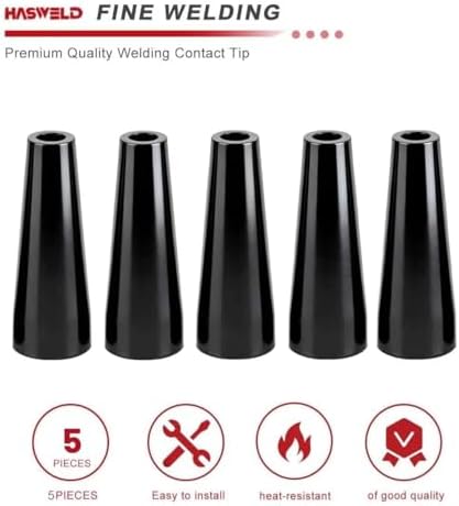 5PK Flux Core Gasless Nozzle Replacement KP1939-1 KH726 Compatible with Lincoln Magnum 100L & Forney & Chicago Electric & Clarke & Tweco Mini #1 mig gun part