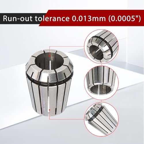 findmall ER32 Collet Set 26Pcs ER32 Collet Chuck Spring Collet Set CNC Engraving Milling Lathe Chuck Tool 1/32-13/16 Inch Fit for CNC Engraving Machine and Milling Lathe Tool