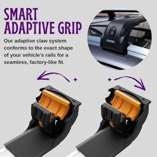 ERKUL Heavy Duty Roof Rack Cross Bars for Kia Sportage 2023-2025 | Upgraded Aero Aluminum Crossbars with Smart Clamp System | Compatible with Flush Rails - Black