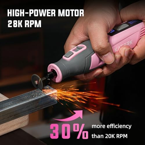 Katerk 4V Cordless Rotary Tool Kit with 70 Accessories Engraving Pen, Pink