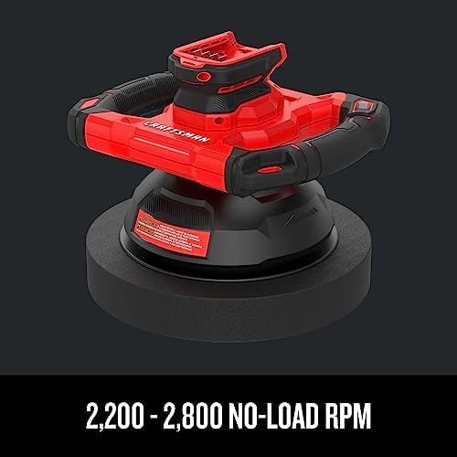CRAFTSMAN V20 Cordless Buffer Polisher, Orbital Polisher for Car Detailing, 10-inch with Splash Guard, Bare Tool Only (CMCE100B)