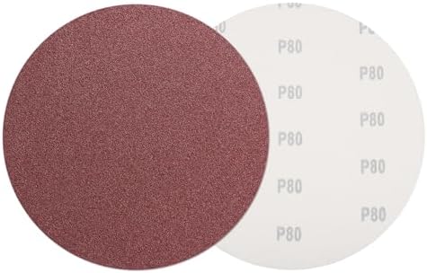 HARFINGTON 8 Pcs 10 Inch Sanding Discs 80 Grit Red Aluminum Oxide