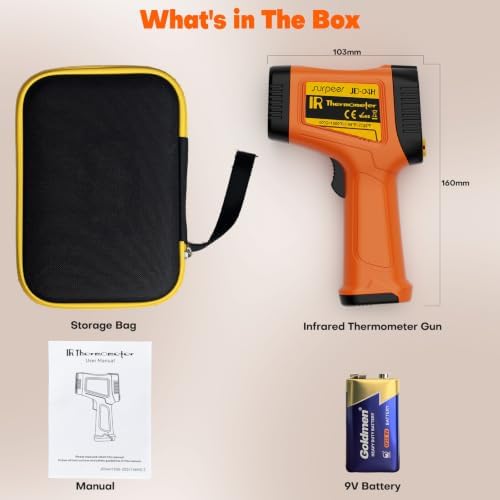 Infrared Thermometer Temperature Gun 2732°F 50:1 Dual