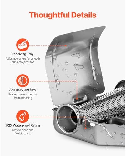 VBENLEM 110V Electric Tomato Strainer 370W Commercial Grade Tomato Milling Machine Stainless Steel Tomato Press and Strainer 90-160 Kg/H Pure Copper Motor Food Strainer and Sauce Maker