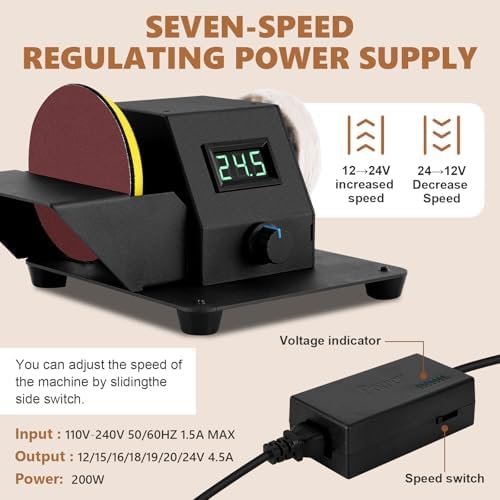 3" Mini Bench Grinder Polisher Machine, 350W Mini Disc Sander