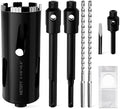 Diamond Core Drill Bit 3-1/8"(80mm) with Pilot Bit & Adapters (SDS Plus & Hex) – Upgraded Welded Segments, 8.6" Depth – for Concrete, Solid Brick, Hollow Brick, Masonry & More
