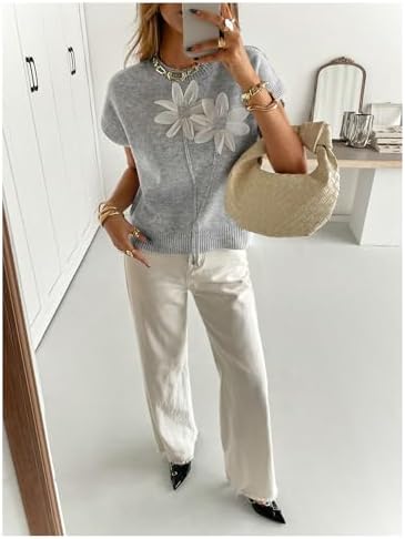 SOLY HUX Women's Short Sleeve Business Casual Sweater