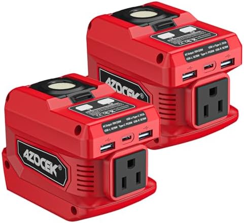 220W Azocek Power Inverter Compatible with Milwau-kee 18V Battery