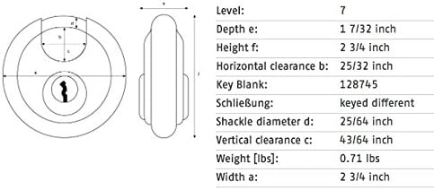 ABUS 24IB/70RK B 5-pin Stainless Steel Rekeyable Diskus Padlock