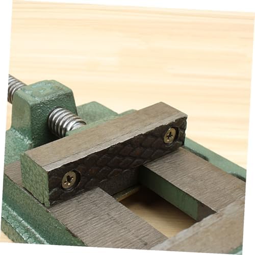 Mikikit 5-inch Cast Iron Drill Press Vise Table Vise Bench Clamp for Woodworking Milling and Drilling Machines, Small Workholding Device for Workshop Use