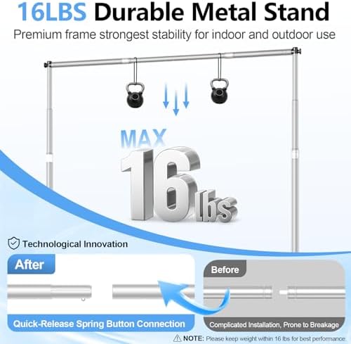 10x10FT Banner Stand, Heavy Duty Step and Repeat Stand, Silver