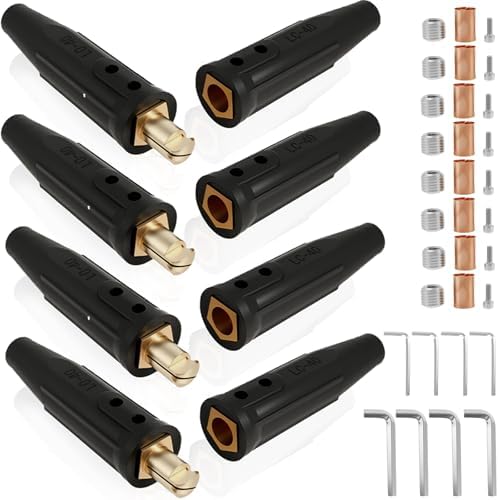 4Pcs LC-40 Welding Lead Connectors, 350A Cable Connectors for 1/0-2/0 Cable