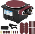 MXBAOHENG Mini Disc Sander 6-Inch, Multifunctional Belt Sander 1.2-Inch by 15-Inch, for Wood Crafts Metal Stone Grinding, Small Spindle Sander Machine for Curve Grinding (Model B)