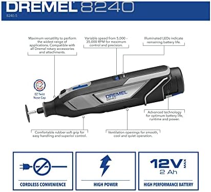 Dremel 8240 12V Lithium-Ion Battery Cordless Rotary Tool Bundle