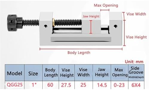 Steel Vise Clamp Precision QGG25 Bench Vise Press Clamp Machine Vise 1 Inch Surface
